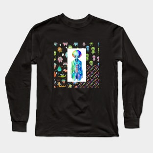 AI Alien patern Long Sleeve T-Shirt